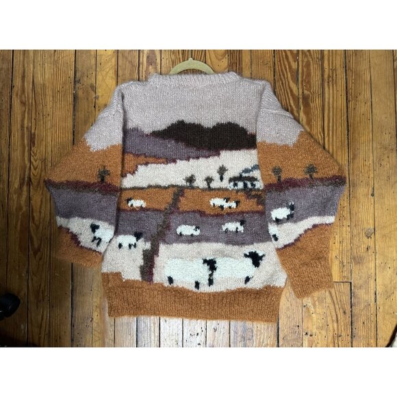 Vtg SELINA KNITWEAR Mohair Pastoral Farm Handmade Sweater England M susie lee - Picture 8 of 10